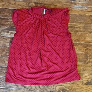 Elle Red Polka Dot Blouse